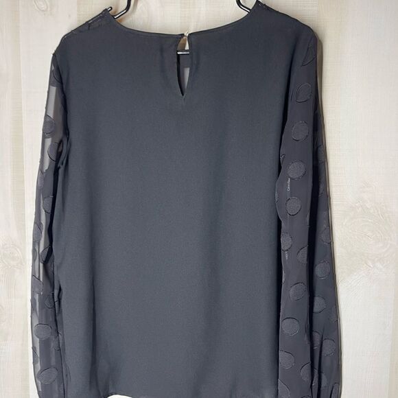 Calvin‎ Klein new black long sleeve see through sleeve, top blouse, size large - Picture 10 of 14